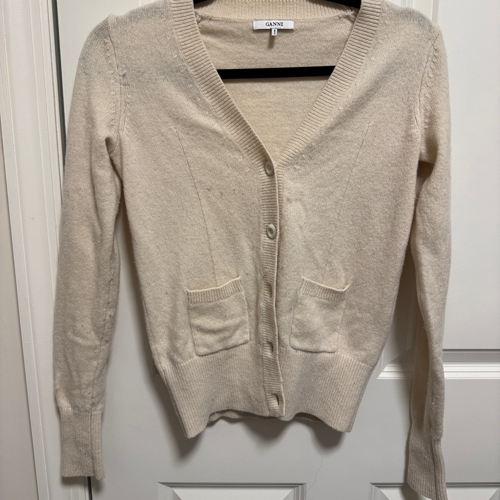 Ganni Off-White Women's Cardigan